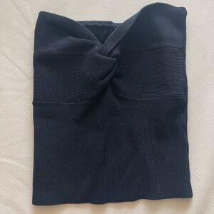 Olivaceous Black Knit Strapless Top